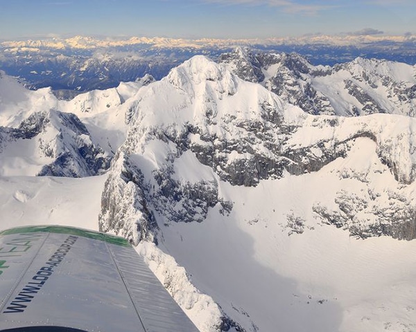 Airplane scenic flight in slovenia