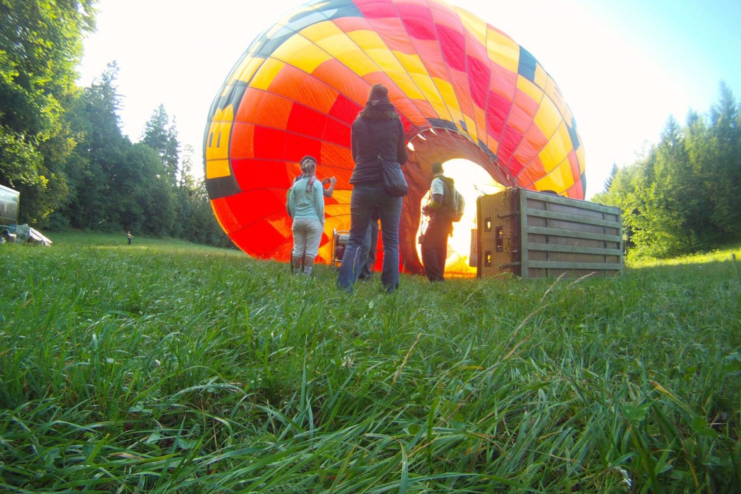 Balloon flight preparations Slovenia